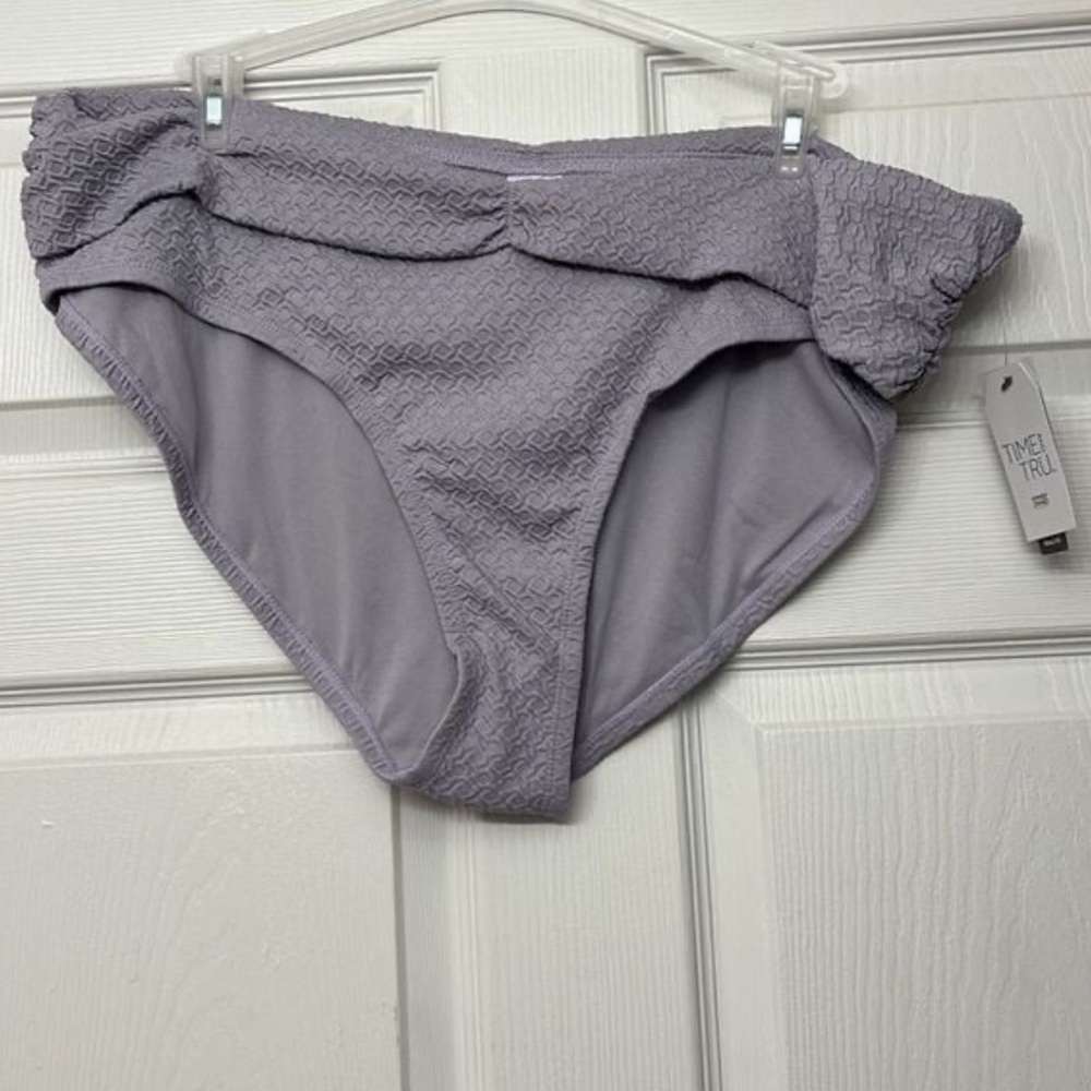 Women's Time and Tru Purple 1x Bikini Bottoms